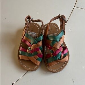 🍁💐Green and Brown Leather Flip Flops for Summer